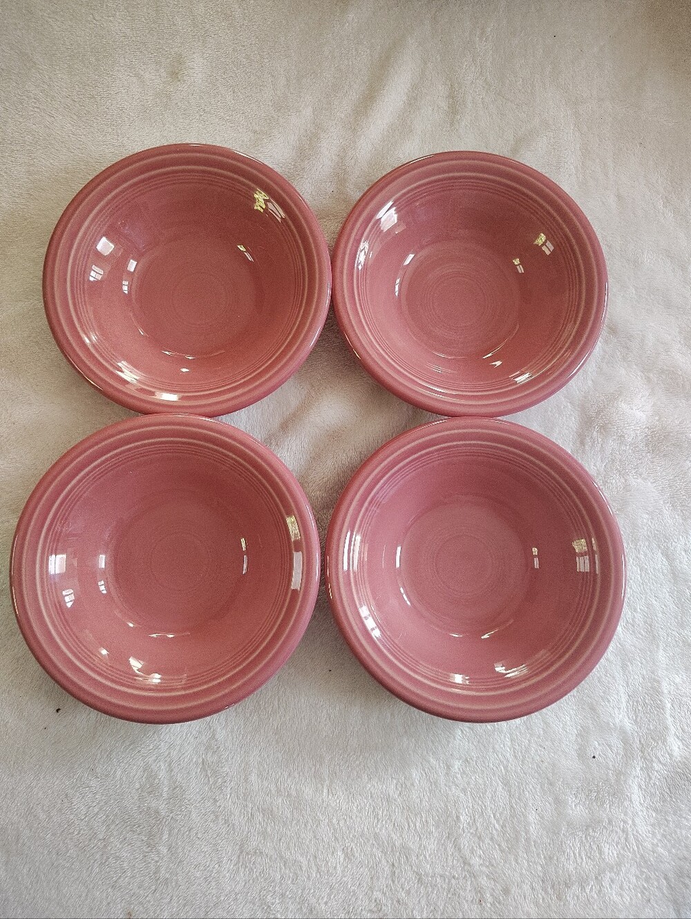Fiestaware 6 1/2" Rose Dessert / fruit bow Set Of 4